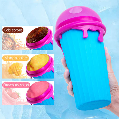 500ml Large Capacity Slushy Cup Summer Squeeze Homemade Juice Water Bottle Quick-Frozen Smoothie Sand Cup Pinch Fast Cooling Magic Ice Cream Slushy Maker Beker Kitchen Gadgets